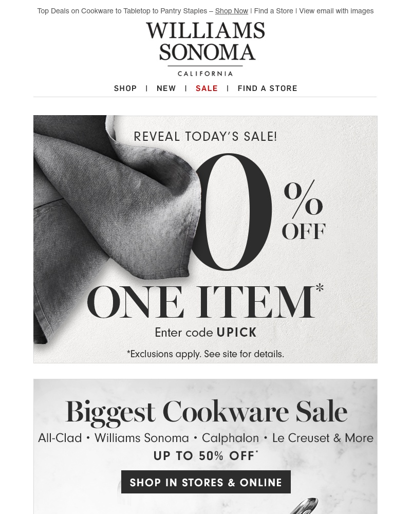 Screenshot of email with subject /media/emails/epic-november-savings-biggest-cookware-sale-your-code-for-25-off-inside-cropped-18b7e95e.jpg