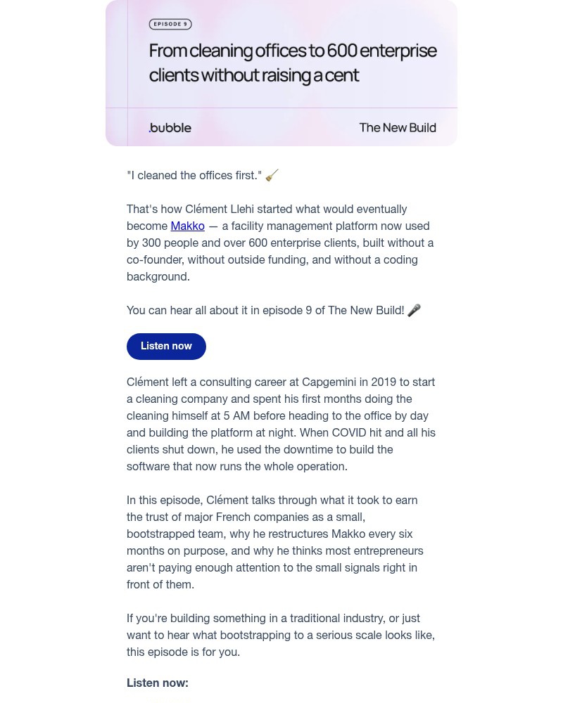 Screenshot of email with subject /media/emails/episode-9-from-cleaning-offices-to-600-enterprise-clients-without-raising-a-cent-_LrcGagP.jpg