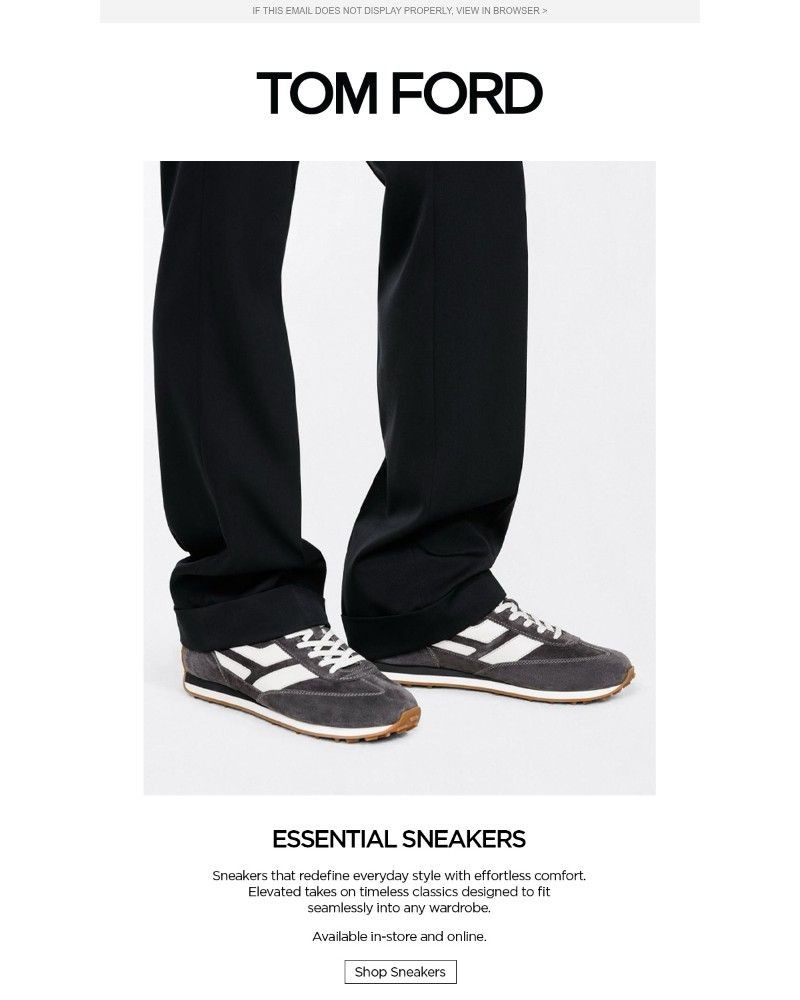 Screenshot of email sent to a Tom Ford Newsletter subscriber