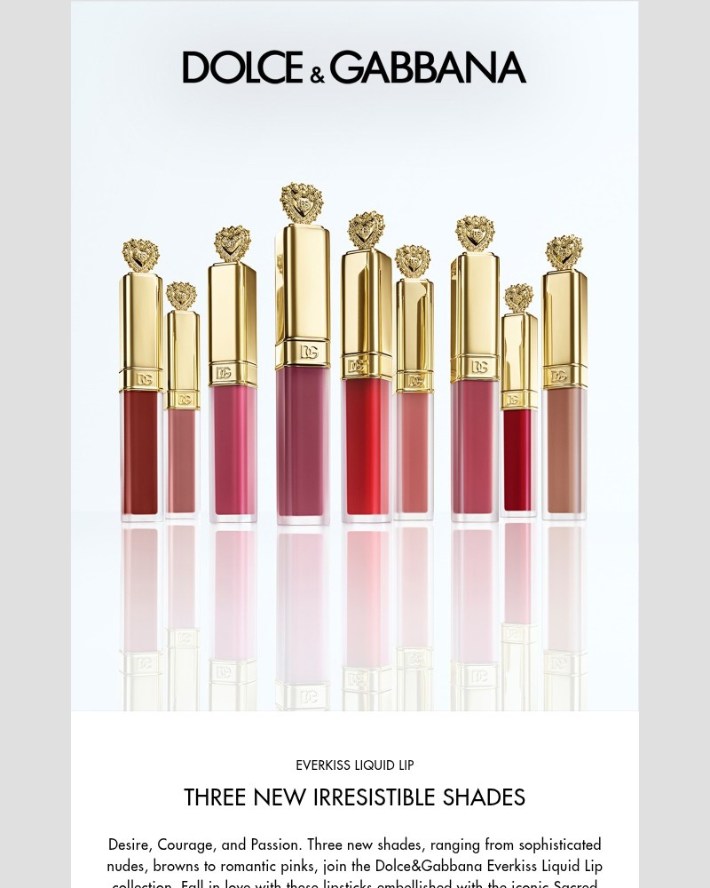 Screenshot of email sent to a Dolce & Gabbana Newsletter subscriber