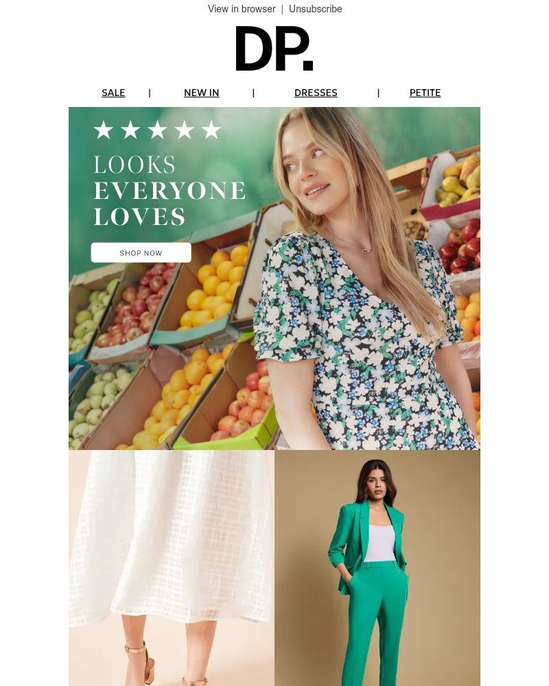 Screenshot of email sent to a Dorothy Perkins Newsletter subscriber