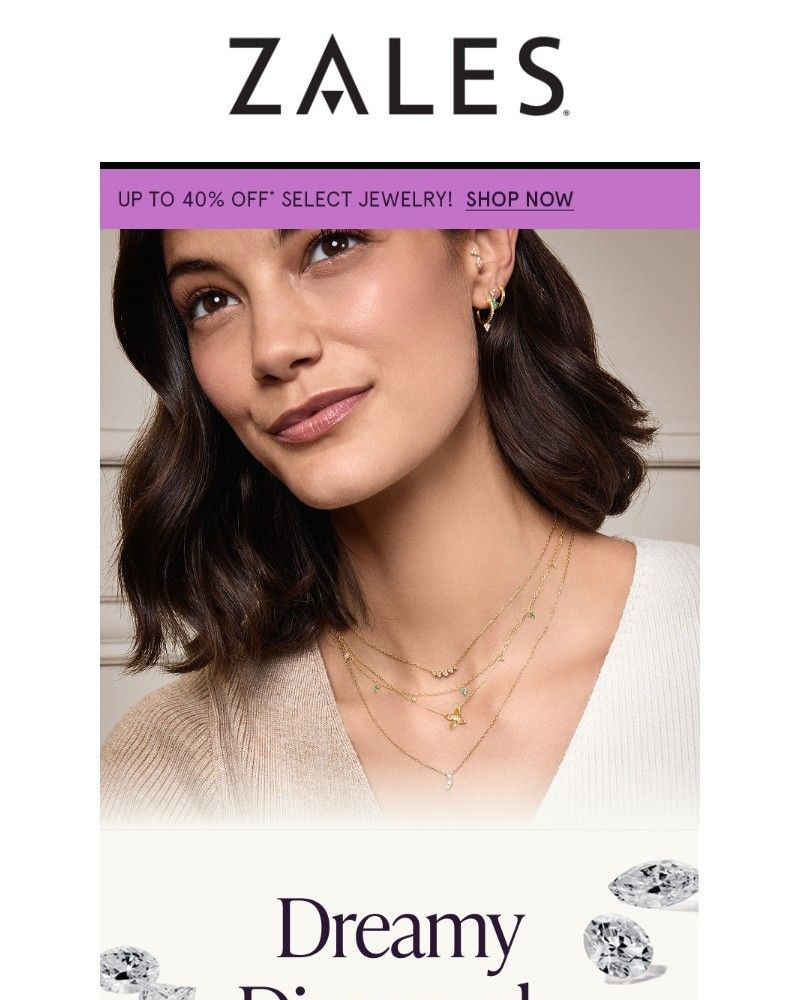 Screenshot of email sent to a Zales Newsletter subscriber