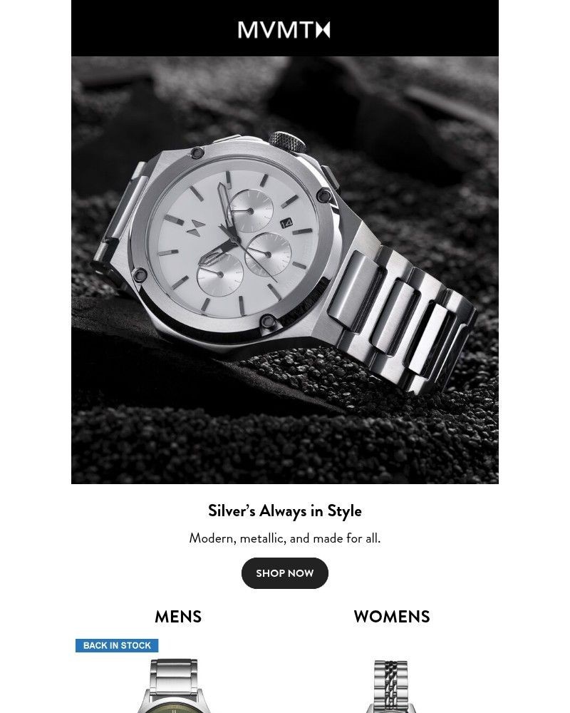 Screenshot of email sent to a MVMT Newsletter subscriber