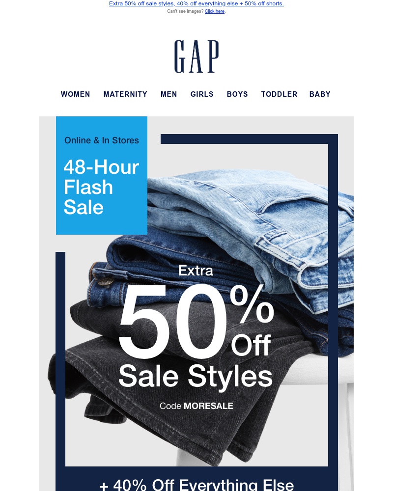 Screenshot of email with subject /media/emails/everyone-your-invitation-for-an-extra-50-off-markdowns-is-inside-cb9f47-cropped-a4c2e89b.jpg