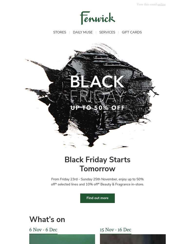 Email examples for black friday