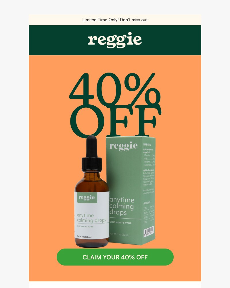 Screenshot of email sent to a reggie Newsletter subscriber