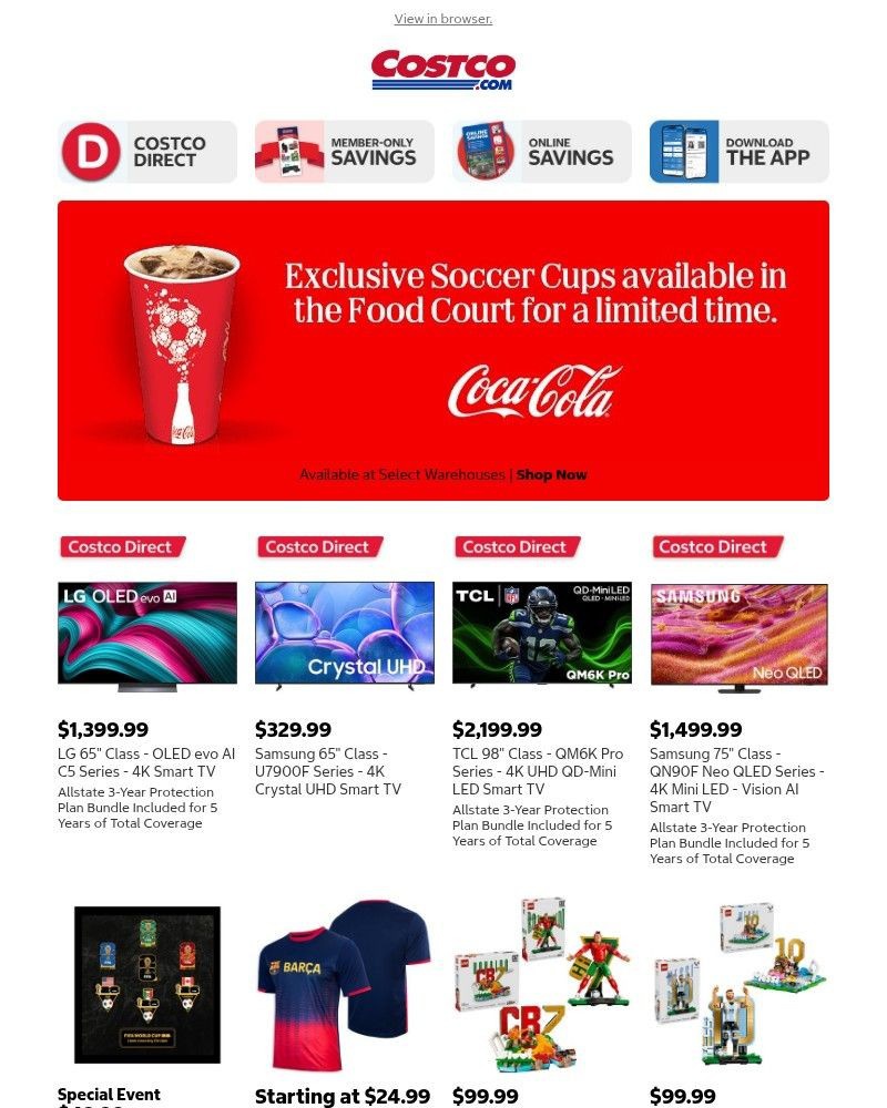 Screenshot of email sent to a Costco Newsletter subscriber