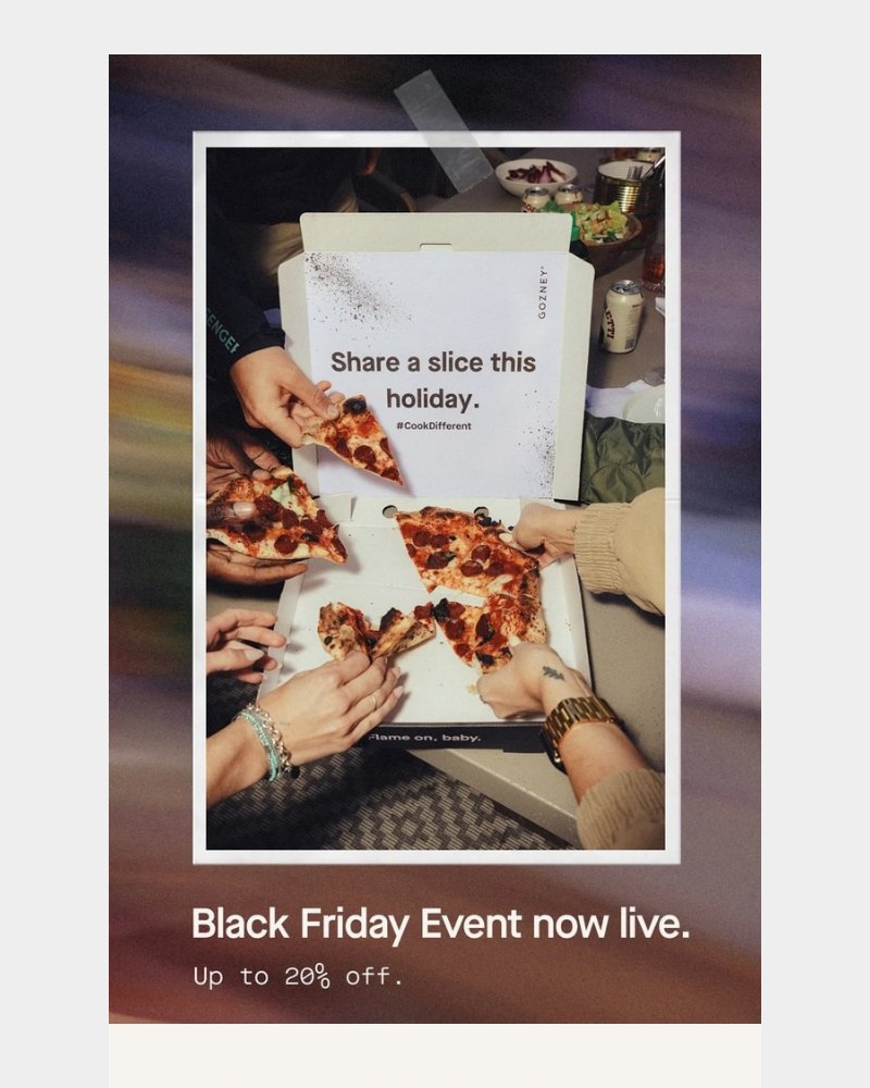 Screenshot of email sent to a Gozney Newsletter subscriber