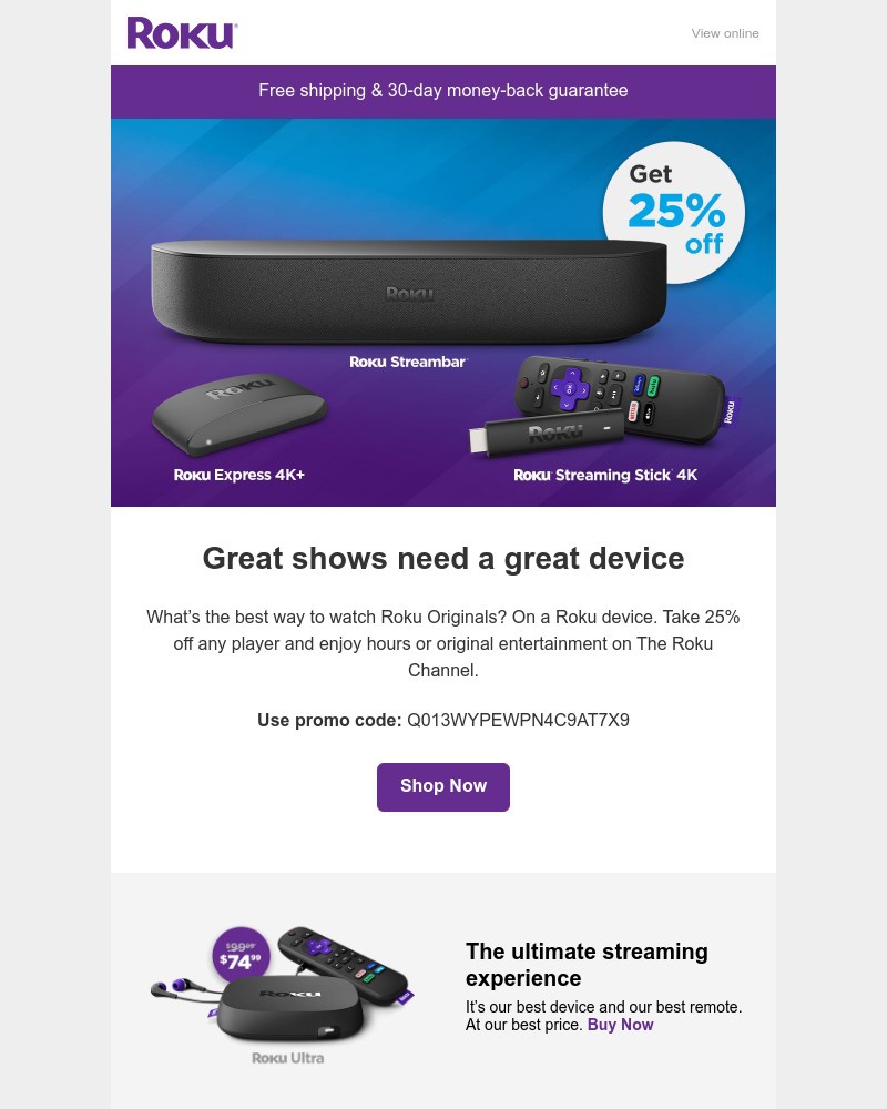 Screenshot of email with subject /media/emails/exclusive-offer-take-25-off-any-roku-streaming-device-840ad1-cropped-eda48f1e.jpg