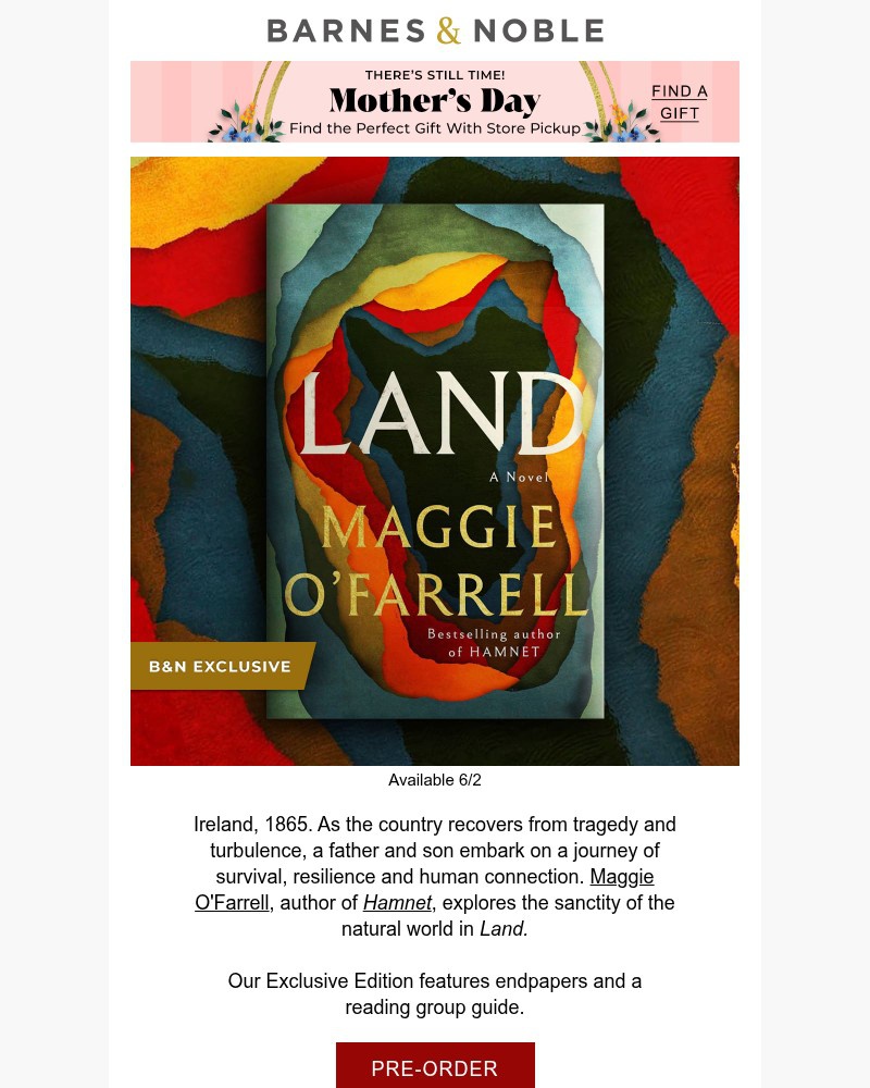 Screenshot of email sent to a Barnes and Noble Newsletter subscriber