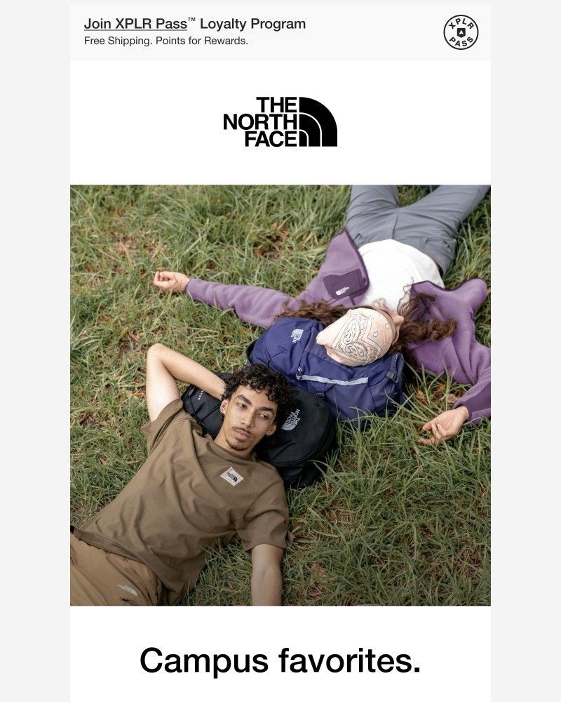 Screenshot of email sent to a The North Face Newsletter subscriber