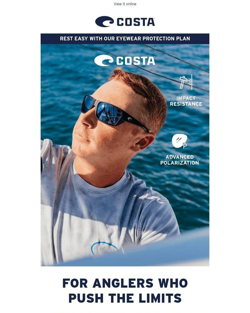 Screenshot of email sent to a Costa del Mar Newsletter subscriber