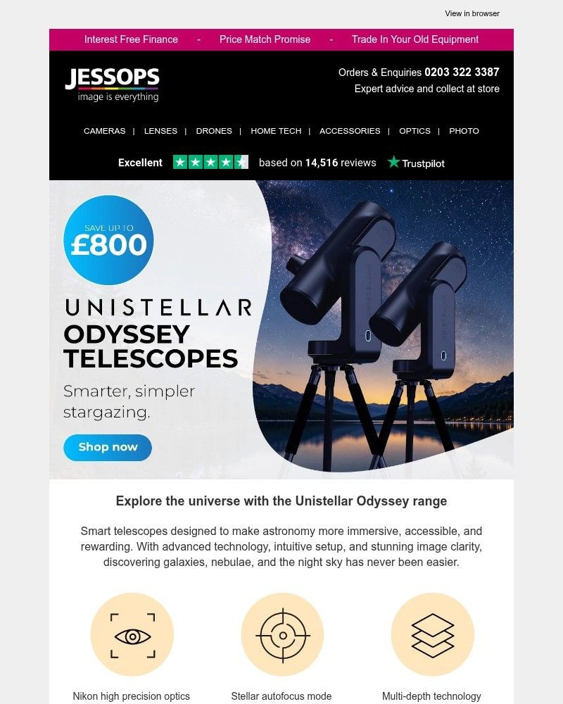Screenshot of email sent to a Jessops Newsletter subscriber