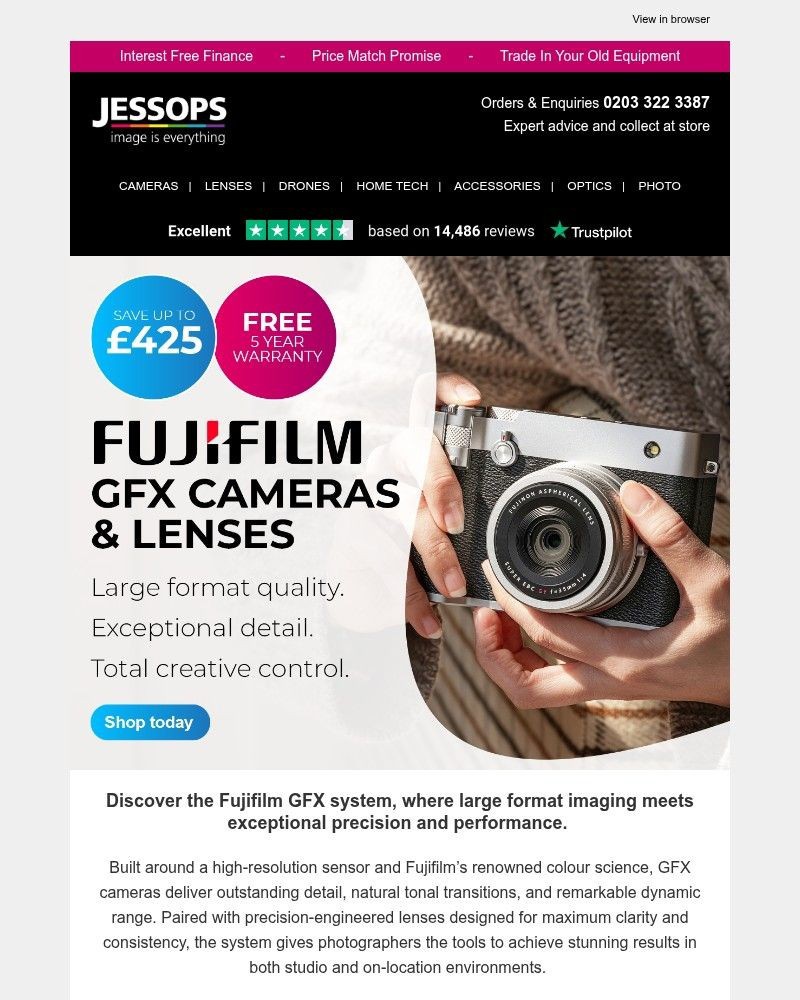 Screenshot of email sent to a Jessops Newsletter subscriber