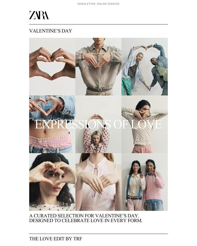 Screenshot of email sent to a Zara Newsletter subscriber