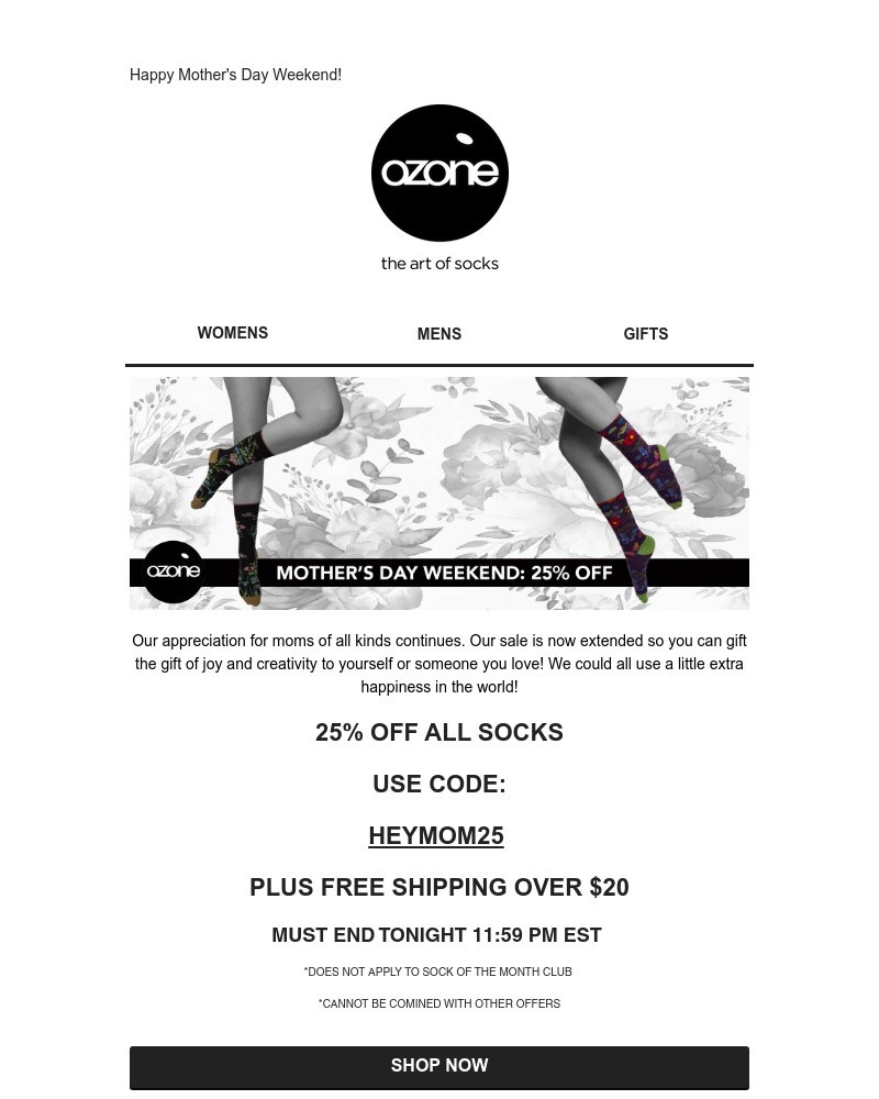 Screenshot of email with subject /media/emails/extended-25-off-all-socks-order-now-bb1c00-cropped-4589f6d4.jpg