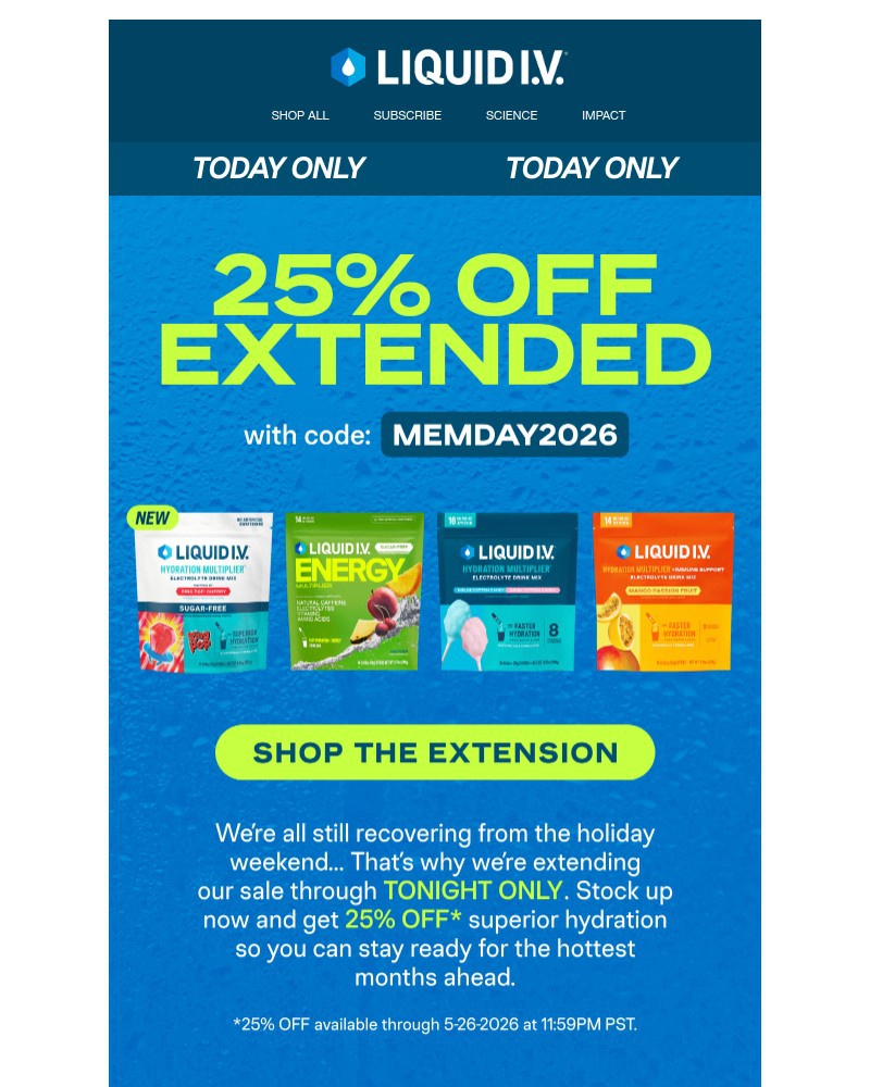 Screenshot of email with subject /media/emails/extended-25-off-today-only-7d86bc-cropped-834ae21e.jpg