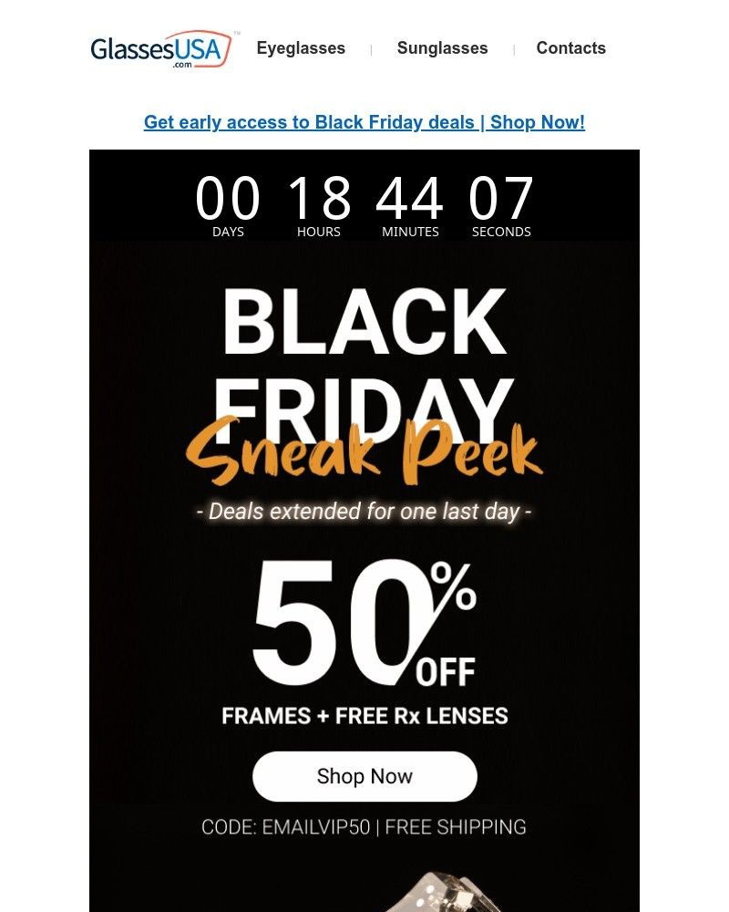 Email examples for: black friday