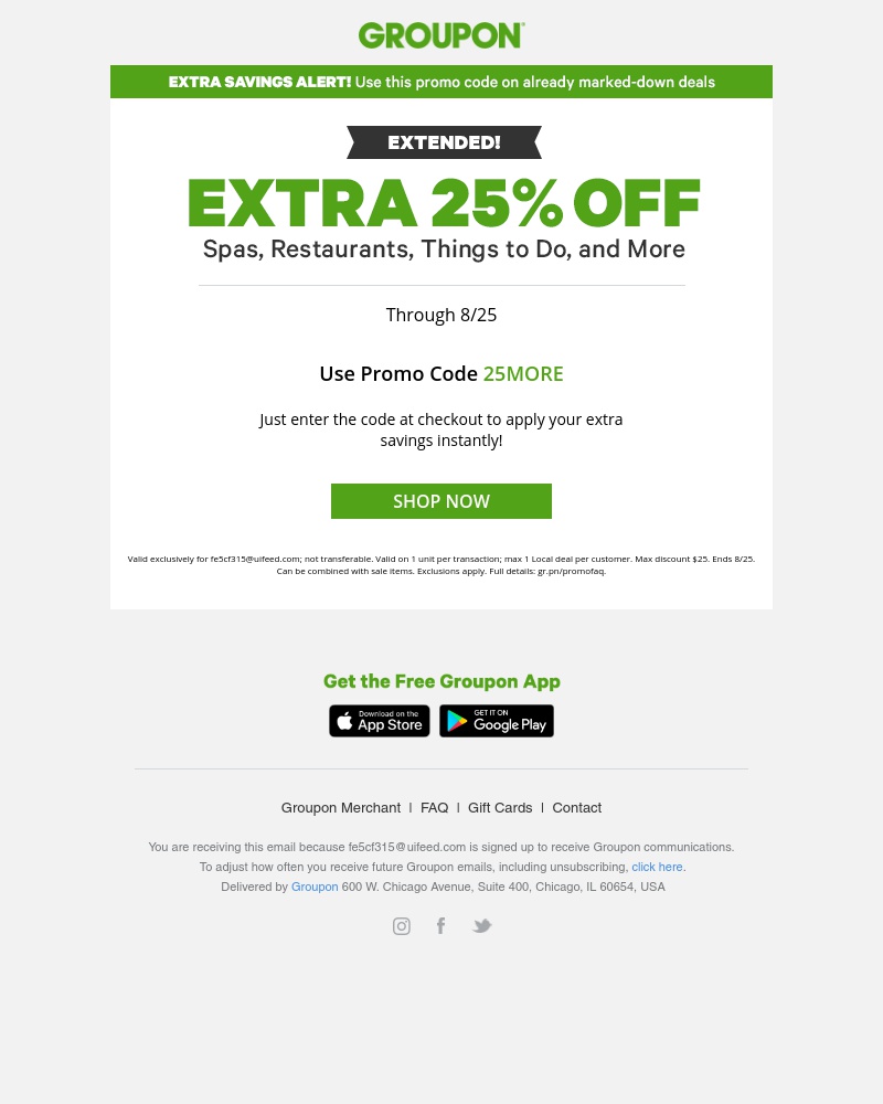 Screenshot of email with subject /media/emails/extended-extra-25-off-sale-deals-cropped-d92da39d.jpg