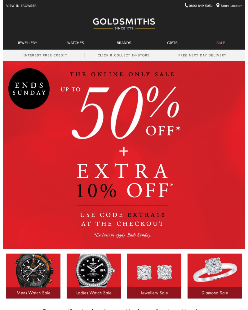 Screenshot of email with subject /media/emails/extra-10-off-ends-sunday-goldsmiths-online-only-sale-cropped-3b402680.jpg