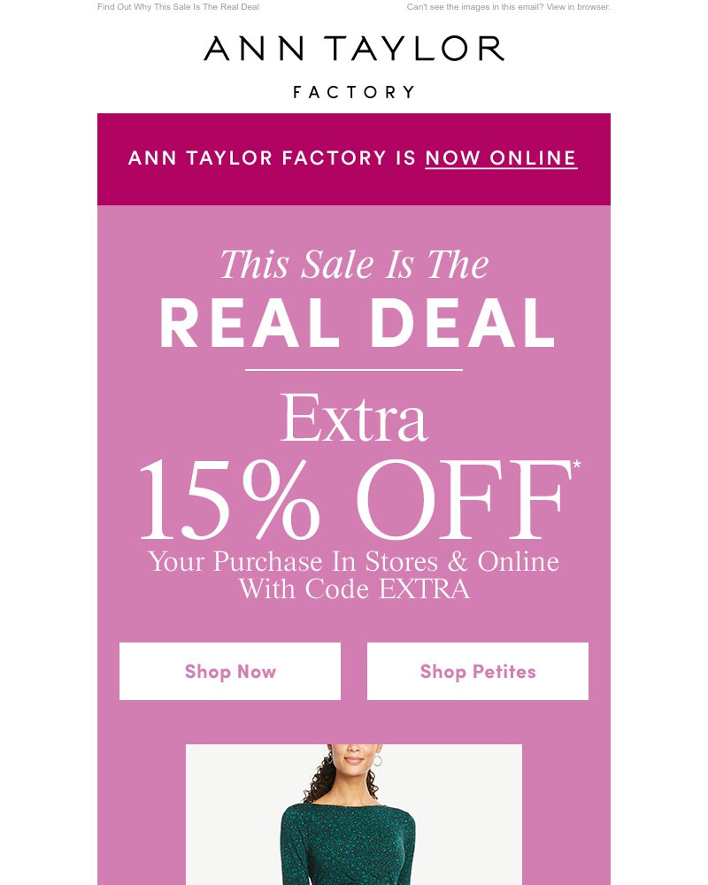 Screenshot of email with subject /media/emails/extra-15-off-40-dresses-18-blouses-more-cropped-33f6a513.jpg