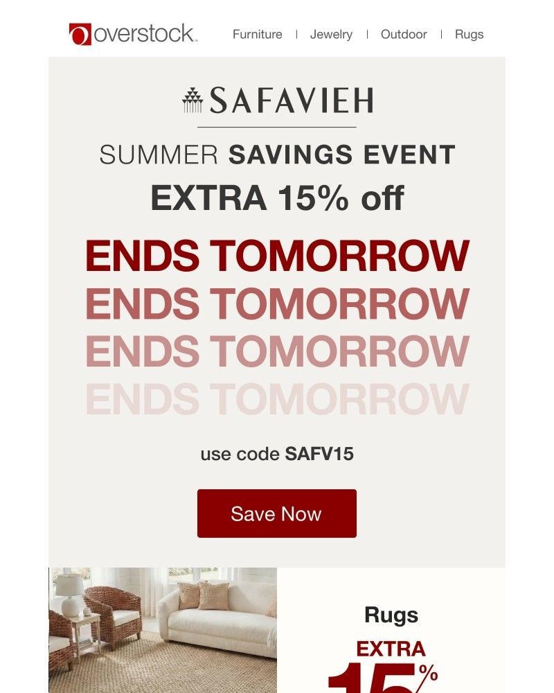 Screenshot of email with subject /media/emails/extra-15-off-safavieh-bestsellers-ends-tomorrow-c1b4d5-cropped-76e5056b.jpg