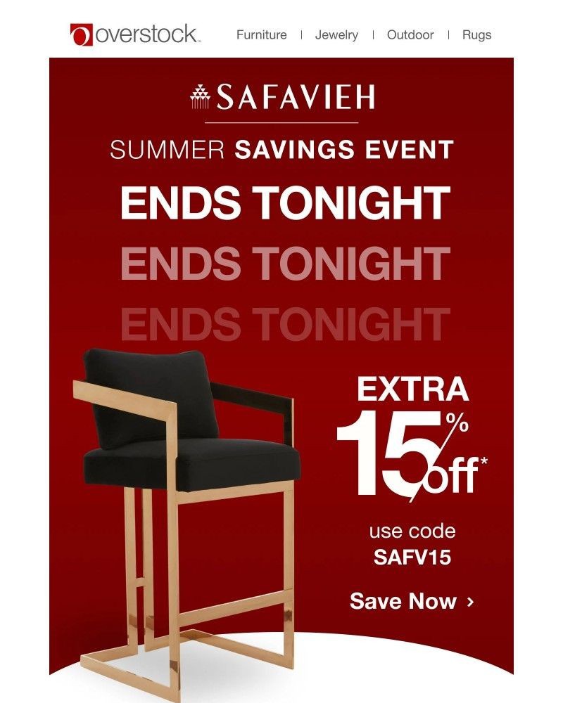 Screenshot of email with subject /media/emails/extra-15-off-safavieh-ends-tonight-b88a91-cropped-a0d8b345.jpg