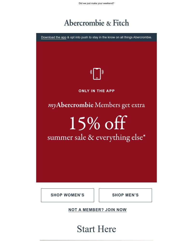 Screenshot of email with subject /media/emails/extra-15-off-starts-now-f6d760-cropped-691280be.jpg