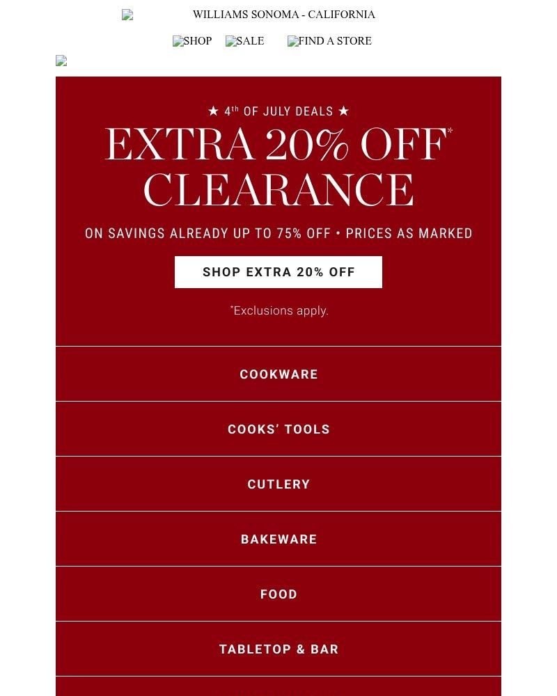 Screenshot of email with subject /media/emails/extra-20-off-clearance-eb6600-cropped-cc3ee99f.jpg