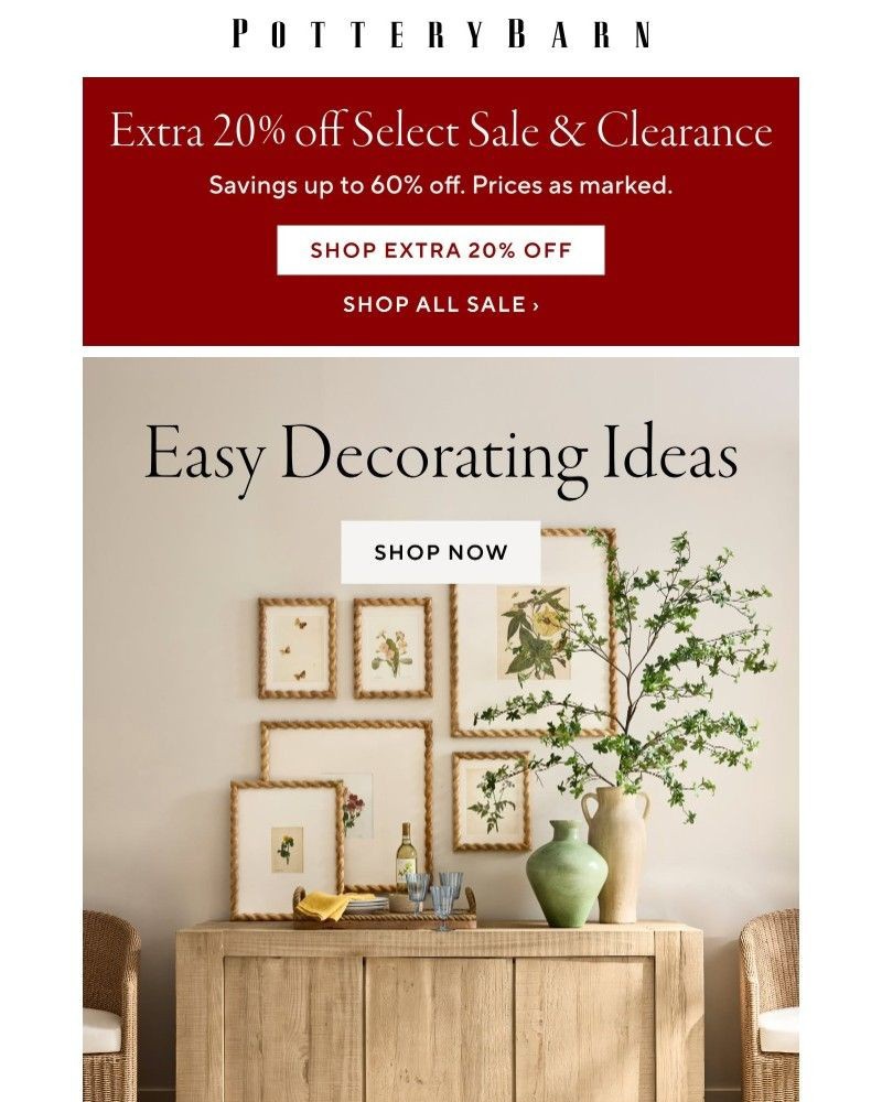 Screenshot of email with subject /media/emails/extra-20-off-clearance-effortless-decorating-ideas-42aba0-cropped-034f150f.jpg