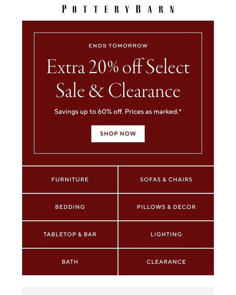 Screenshot of email with subject /media/emails/extra-20-off-clearance-ends-tomorrow-892213-cropped-a3def12c.jpg