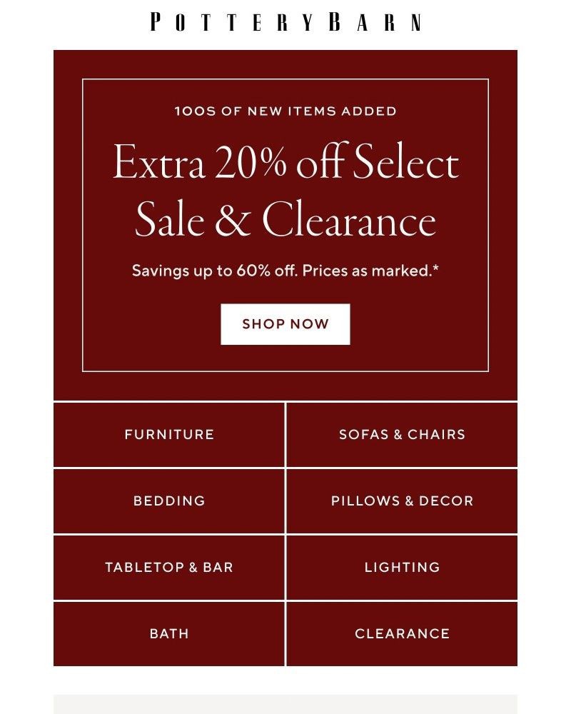 Screenshot of email with subject /media/emails/extra-20-off-clearance-starts-now-bcb97c-cropped-2c19dc0e.jpg