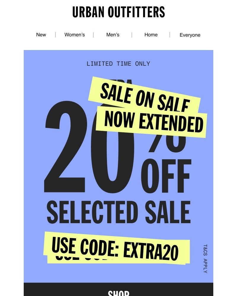 Screenshot of email with subject /media/emails/extra-20-off-sale-now-extended-bdc66b-cropped-97d1f2d2.jpg