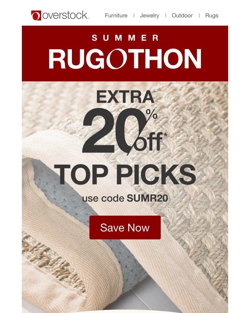 Screenshot of email sent to a Overstock Newsletter subscriber