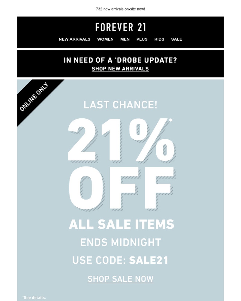 Screenshot of email with subject /media/emails/extra-21-off-all-sale-ends-tonight-cropped-e98b5dbb.jpg