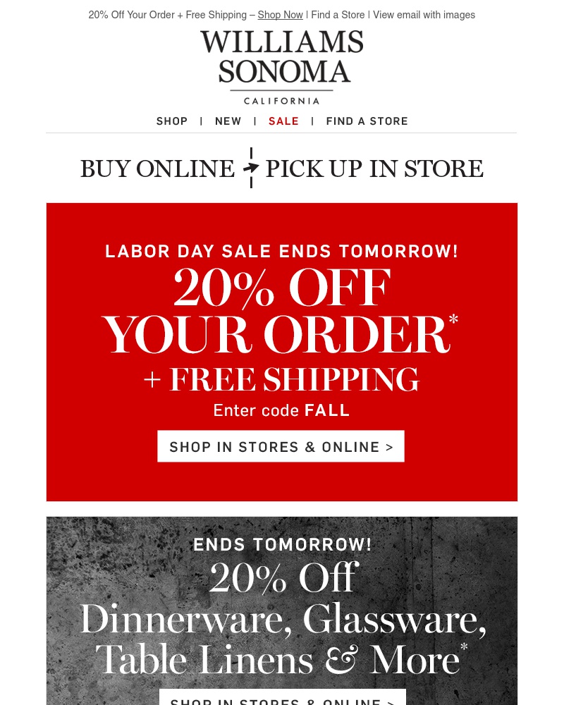 Screenshot of email with subject /media/emails/extra-25-off-clearance-dinnerware-sale-1-cropped-99faa828.jpg