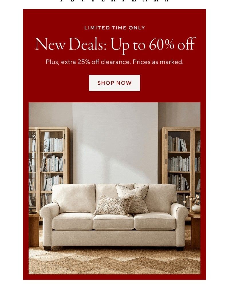 Screenshot of email with subject /media/emails/extra-25-off-clearance-for-a-limited-time-2ced91-cropped-5d66bb44.jpg