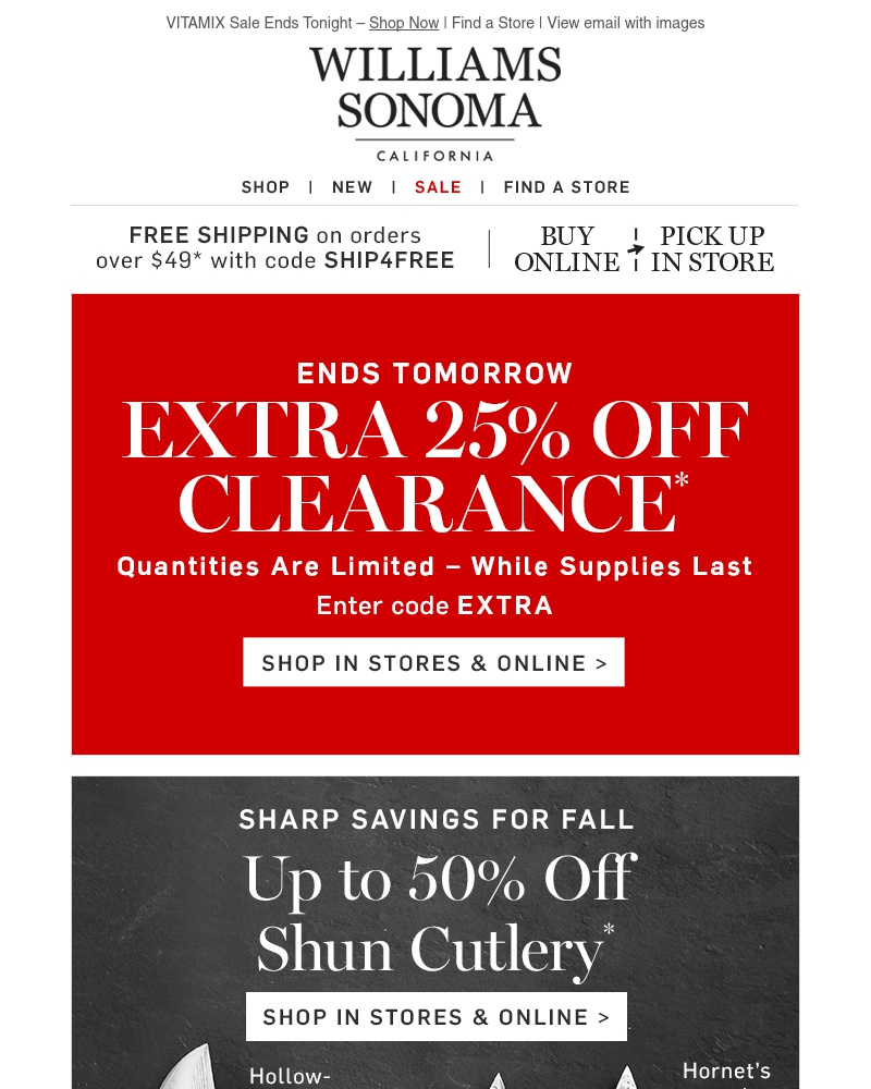 Screenshot of email with subject /media/emails/extra-25-off-clearance-save-on-shun-wusthof-global-knives-cropped-f09b633f.jpg