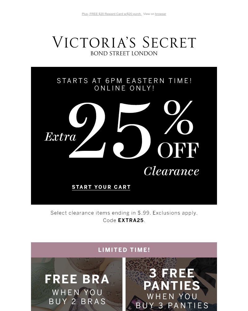 Screenshot of email with subject /media/emails/extra-25-off-clearance-starts-tonight-cropped-c32e711c.jpg