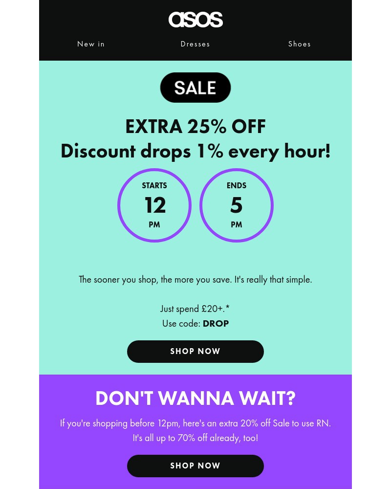 Screenshot of email with subject /media/emails/extra-25-off-sale-12-5pm-5f6b3c-cropped-1abac349.jpg