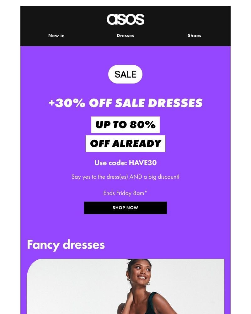 Screenshot of email with subject /media/emails/extra-30-off-all-sale-dresses-92ba8f-cropped-c0af61e7.jpg