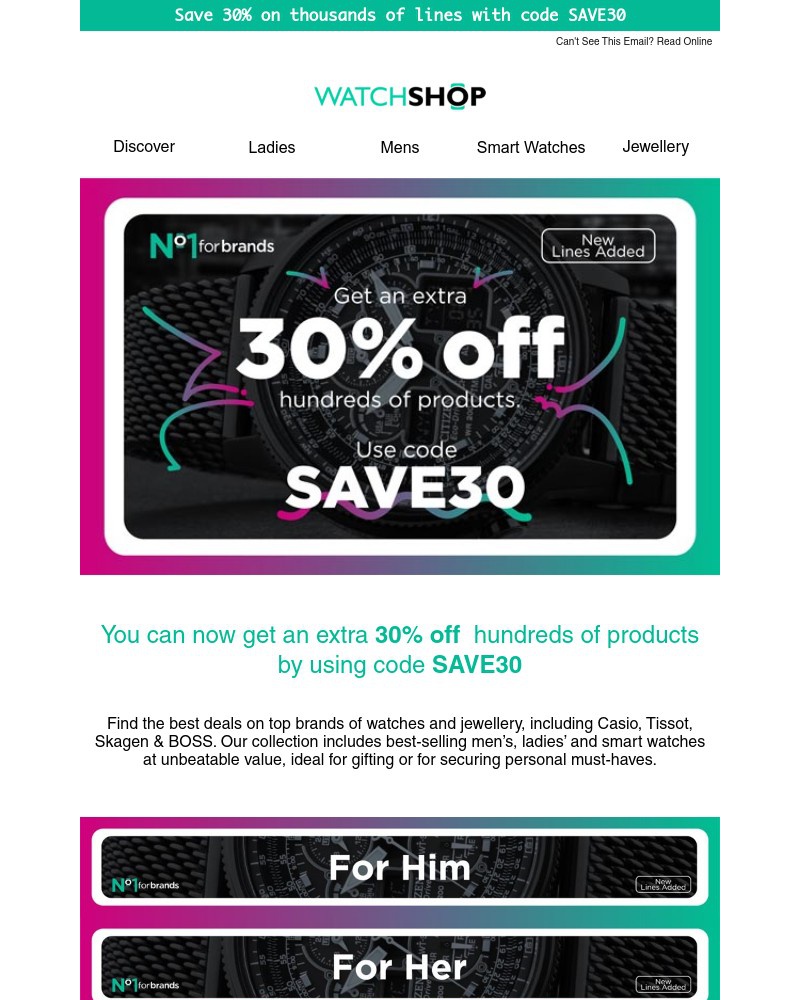 Screenshot of email with subject /media/emails/extra-30-off-sale-6083df-cropped-7f436109.jpg