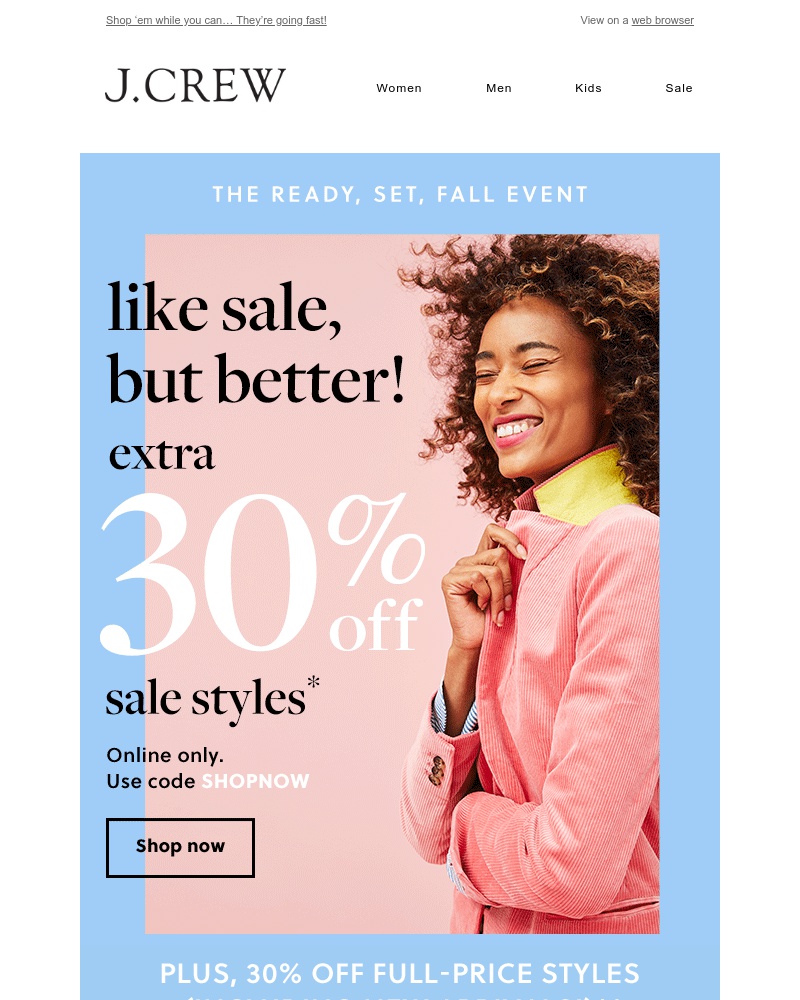 Screenshot of email with subject /media/emails/extra-30-off-sale-styles-this-weekend-only-cropped-588a04ae.jpg