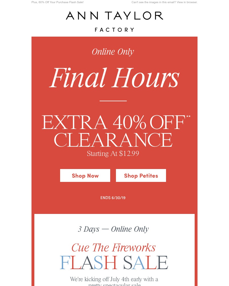 Screenshot of email with subject /media/emails/extra-40-off-clearance-final-hours-cropped-ca9fae5f.jpg