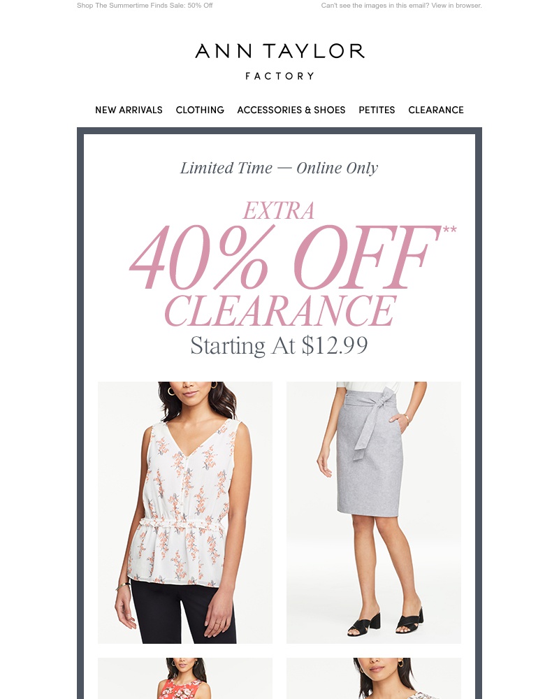 Screenshot of email with subject /media/emails/extra-40-off-clearance-starting-at-1299-cropped-35ff85fe.jpg