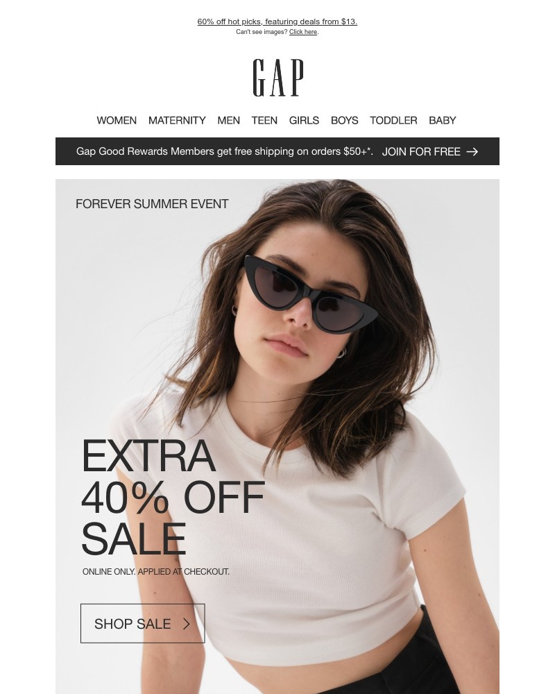 Screenshot of email with subject /media/emails/extra-40-off-sale-60-off-hot-picks-for-summer-834783-cropped-adec6fbf.jpg