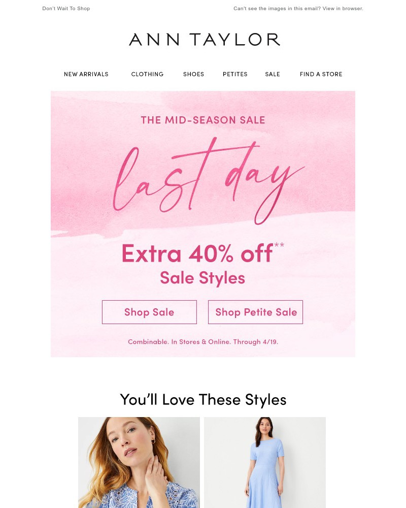 Screenshot of email with subject /media/emails/extra-40-off-sale-ends-today-20b800-cropped-9d215990.jpg
