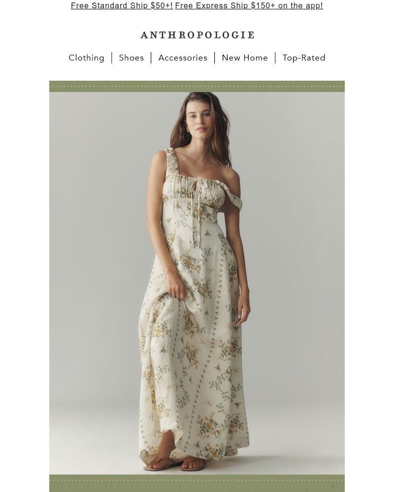 Screenshot of email sent to a Anthropologie Newsletter subscriber
