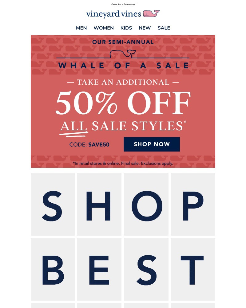 Screenshot of email with subject /media/emails/extra-50-off-whale-of-a-sale-bestsellers-07ae95-cropped-6898ca74.jpg