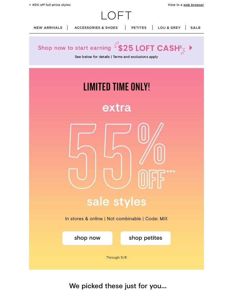 Screenshot of email with subject /media/emails/extra-55-off-sale-starts-now-3a2c0d-cropped-f3876712.jpg